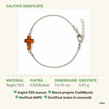 Brățară cu Chihlimbar: material, dimensiunea pietrei, greutate și marcajul 925