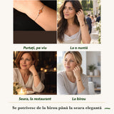 Brățară cu Chihlimbar purtați de patru femei, la nuntă, seara, la birou și la o aniversare