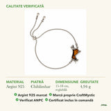 Brățară cu Chihlimbar: material, dimensiunea pietrei, greutate și marcajul 925