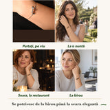 Brățară cu Chihlimbar purtați de patru femei, la nuntă, seara, la birou și la o aniversare
