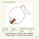Brățară cu Chihlimbar: material, dimensiunea pietrei, greutate și marcajul 925