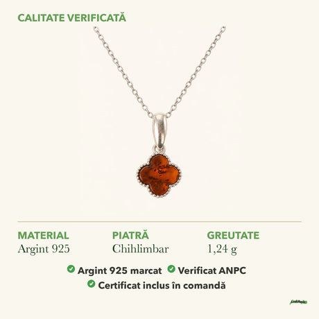 Pandantiv cu Chihlimbar: material, dimensiunea pietrei, greutate și marcajul 925
