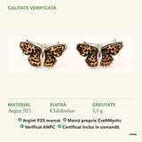Cercei cu Chihlimbar: material, dimensiunea pietrei, greutate și marcajul 925