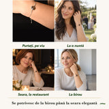 Brățară cu Chihlimbar purtați de patru femei, la nuntă, seara, la birou și la o aniversare