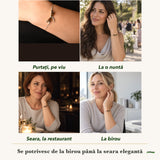 Brățară cu Chihlimbar purtați de patru femei, la nuntă, seara, la birou și la o aniversare