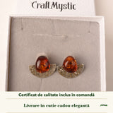 Cercei cu Chihlimbar în cutia cadou CraftMystic, cu certificatul de calitate
