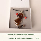 Colier cu Chihlimbar în cutia cadou CraftMystic, cu certificatul de calitate