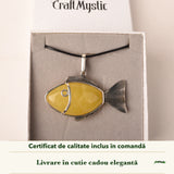 Colier cu Chihlimbar în cutia cadou CraftMystic, cu certificatul de calitate