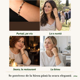 Brățară cu Chihlimbar purtați de patru femei, la nuntă, seara, la birou și la o aniversare