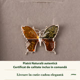 Broșă cu Chihlimbar în cutia cadou CraftMystic, cu certificatul de calitate