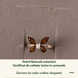Inel cu Chihlimbar în cutia cadou CraftMystic, cu certificatul de calitate
