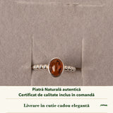 Inel cu Chihlimbar în cutia cadou CraftMystic, cu certificatul de calitate