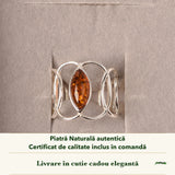 Inel cu Chihlimbar în cutia cadou CraftMystic, cu certificatul de calitate