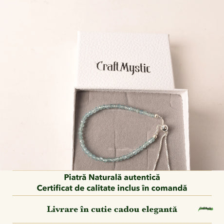 Brățară cu Apatit în cutia cadou CraftMystic, cu certificatul de calitate