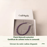 Brățară cu Ametist în cutia cadou CraftMystic, cu certificatul de calitate