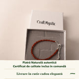 Brățară cu Carneol în cutia cadou CraftMystic, cu certificatul de calitate