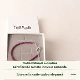 Brățară cu Rubin în cutia cadou CraftMystic, cu certificatul de calitate