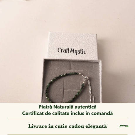 Brățară cu Smarald în cutia cadou CraftMystic, cu certificatul de calitate