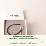 Brățară cu Granat în cutia cadou CraftMystic, cu certificatul de calitate