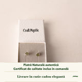 Cercei cu Moldavit în cutia cadou CraftMystic, cu certificatul de calitate