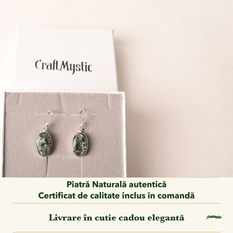 Cercei cu Serafinit în cutia cadou CraftMystic, cu certificatul de calitate