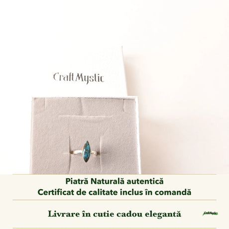 Inel cu Shattuckit în cutia cadou CraftMystic, cu certificatul de calitate