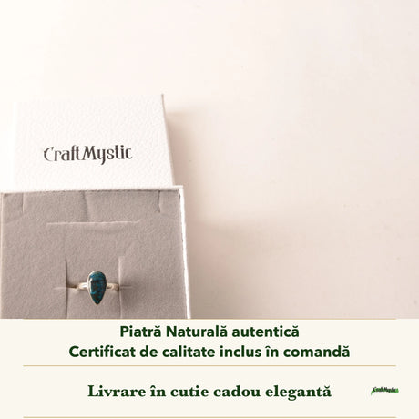 Inel cu Shattuckit în cutia cadou CraftMystic, cu certificatul de calitate