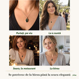 Colier cu Serafinit purtați de patru femei, la nuntă, seara, la birou și la o aniversare