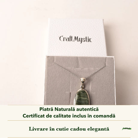 Colier cu Serafinit în cutia cadou CraftMystic, cu certificatul de calitate