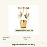 Dimensiunile și potrivirea pentru Suport lumânare din Aliaj