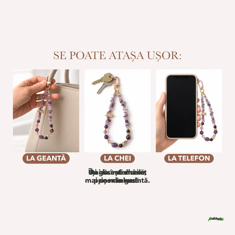 Charm cu Ametist și Sticla — CraftMystic