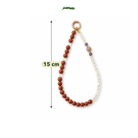 Charm cu Jasp Roșu, Sticla și Cuarț Fumuriu — CraftMystic