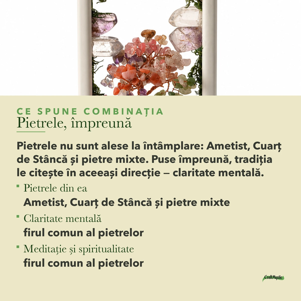 Lampă cu Ametist și Cuarț de Stâncă — CraftMystic