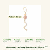 Dimensiunile și potrivirea pentru Ornament cu Cuarț Roz