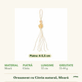Dimensiunile și potrivirea pentru Ornament cu Citrin