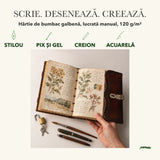 Jurnal din Coperta din piele si hartie de bumbac galbena — CraftMystic