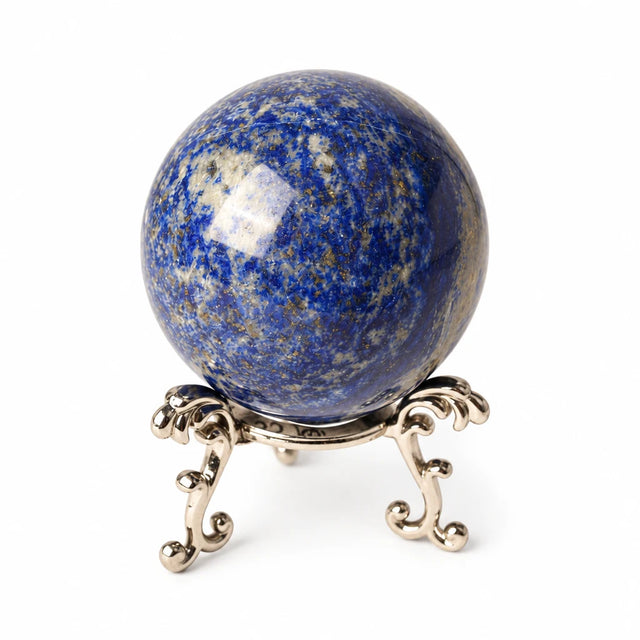 Sferă cu Lapis Lazuli, vedere completă pe fundal alb