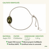 Brățară cu Chihlimbar: material, dimensiunea pietrei, greutate și marcajul 925