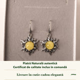 Cercei cu Chihlimbar în cutia cadou CraftMystic, cu certificatul de calitate