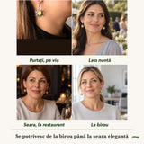 Cercei cu Chihlimbar purtați de patru femei, la nuntă, seara, la birou și la o aniversare