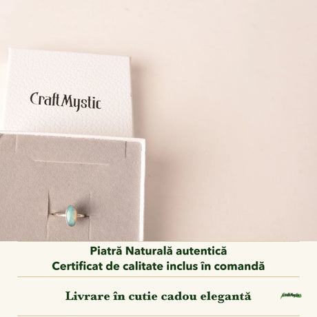 Inel cu Opal Etiopian în cutia cadou CraftMystic, cu certificatul de calitate