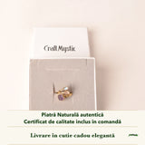 Inel cu Ametist, Cuarț Roz și Piatra Lunii în cutia cadou CraftMystic, cu certificatul de calitate