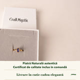 Inel cu Tanzanit în cutia cadou CraftMystic, cu certificatul de calitate