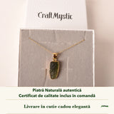 Colier cu Moldavit în cutia cadou CraftMystic, cu certificatul de calitate