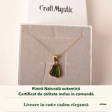 Colier cu Moldavit în cutia cadou CraftMystic, cu certificatul de calitate