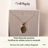 Colier cu Moldavit în cutia cadou CraftMystic, cu certificatul de calitate