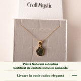 Colier cu Moldavit în cutia cadou CraftMystic, cu certificatul de calitate