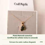 Colier cu Moldavit în cutia cadou CraftMystic, cu certificatul de calitate