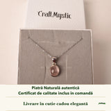 Colier cu Morganit în cutia cadou CraftMystic, cu certificatul de calitate