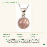 Colier cu Morganit: material, dimensiunea pietrei, greutate și marcajul 925